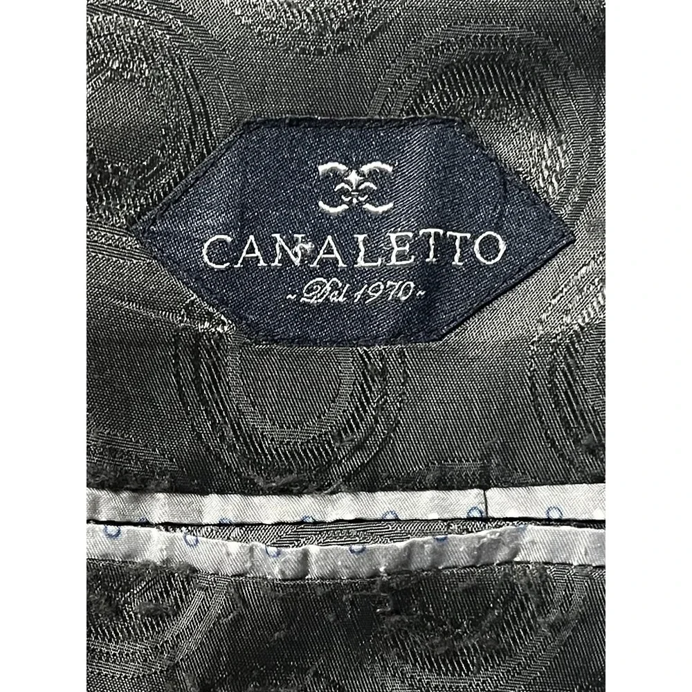 Canaletto Blazer Jacket Mens 46 Gray Wool Check Reda Super 150s Fabric Suit